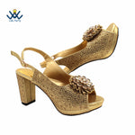 Women's Crystal Peep-Toe Slingback Heels & Bag Set – 9cm Square Heel – alternate view 3