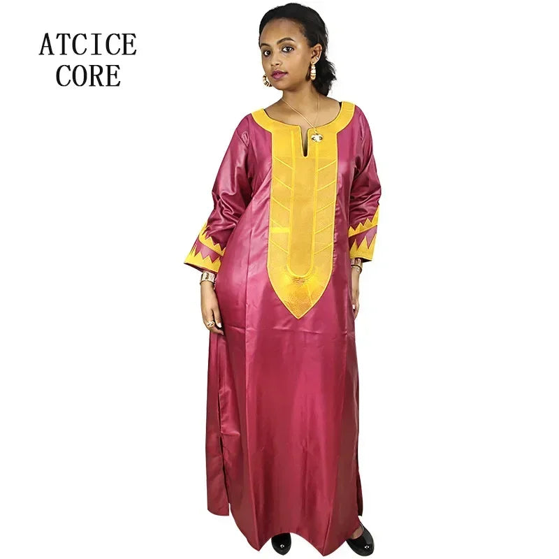 Buy African Dresses For Woman Soft Material Embroidery Design Long Dress Without Scarf for only $14.23 at Flexi Africa!
