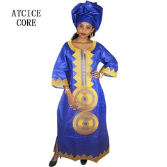 Women's African Dashiki Dress – Long Sleeve Bazin Riche Traditional Attire