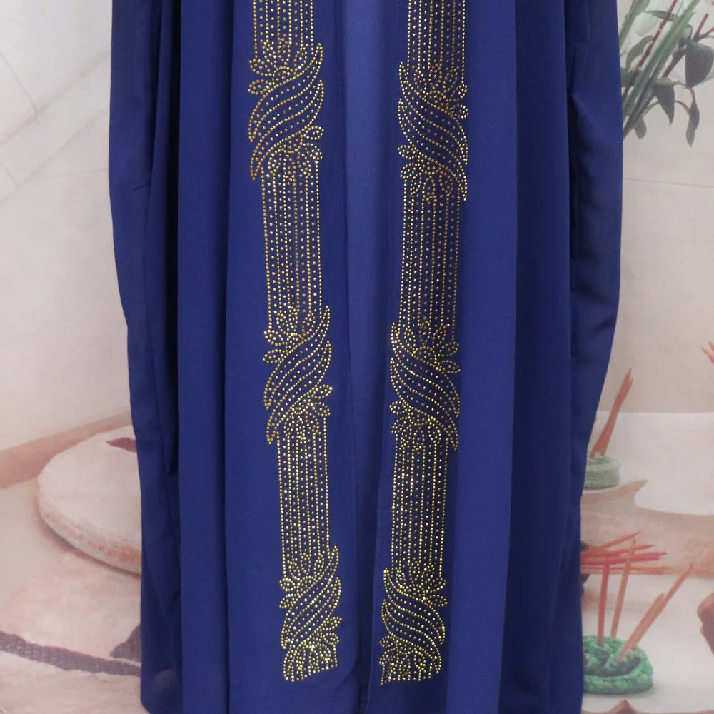Women's Rhinestone Kanga Dress 2-Piece Set – Elegant African Party Gown – alternate view 17