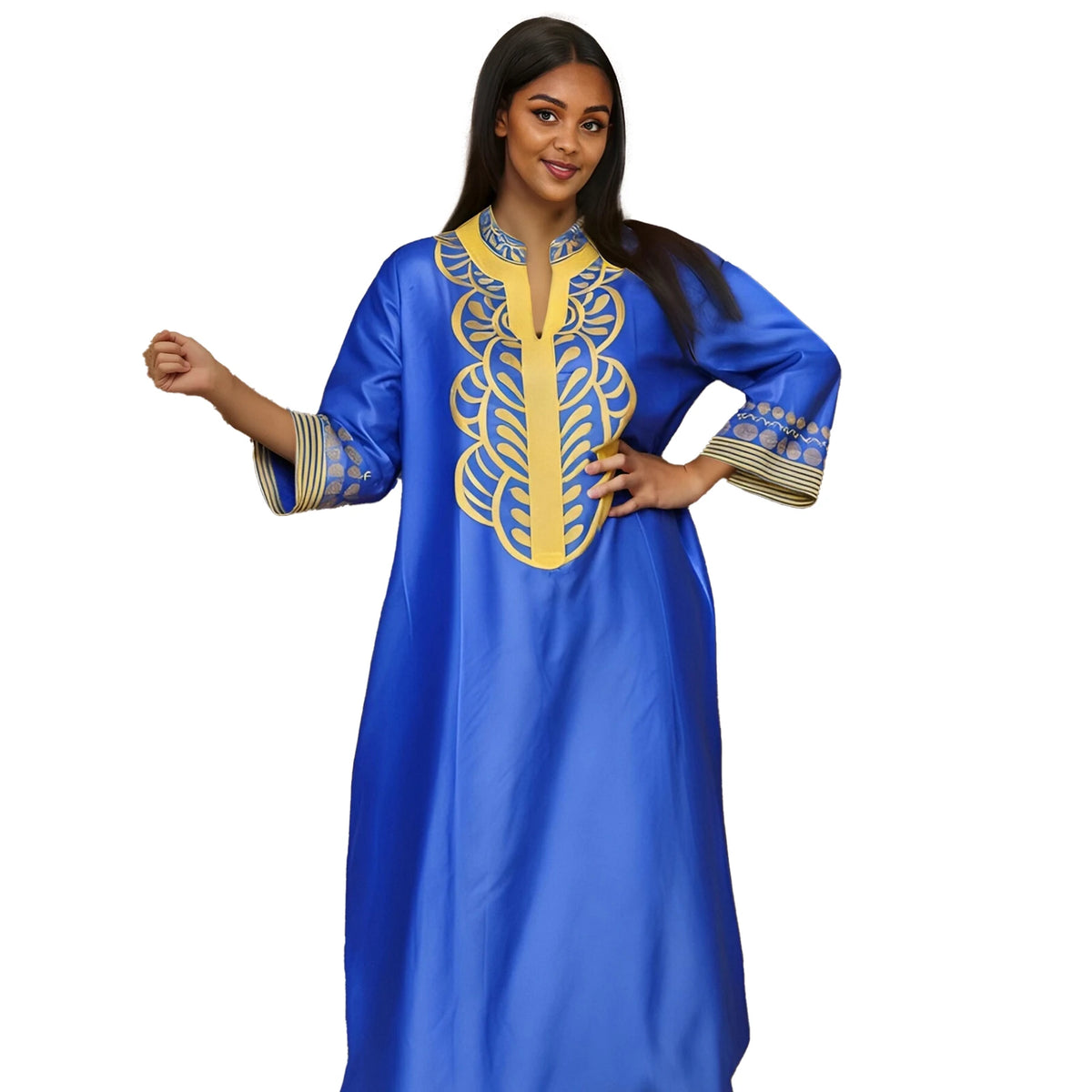 Women's Abaya Embroidered Dashiki Dress – Plus Size Party & Church Wear – alternate view 2
