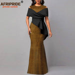 African Dresses for Women Off The Shoulder O-neck High Waist Casual Maxi Dress Ankara Attire Party Evening Outfits