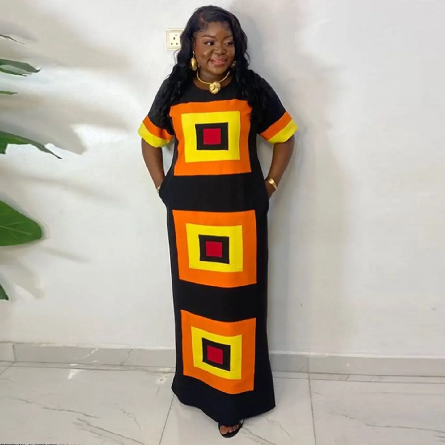 Elegant Ankara Long Maxi Dress – Summer African Fashion for Women