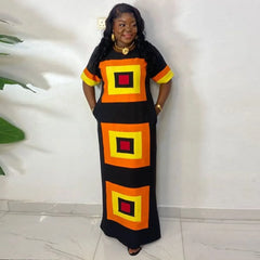 Elegant Ankara Long Maxi Dress – Summer African Fashion for Women