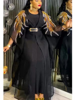Women's Dashiki Kaftan Boubou 2-Piece Set – Diamond Embroidery Gown & Coat – alternate view 7