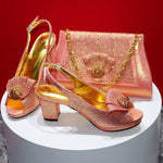 Women's Sequin Pointed-Toe Slingback Heels & Bag Set – 6.5cm Block Heel – alternate view 21