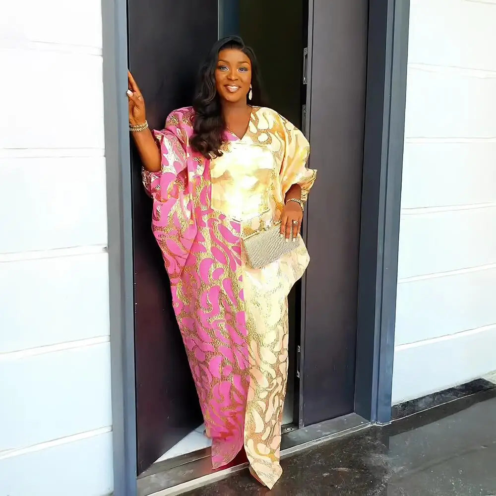 Buy Luxury African Jacquard Dress for Women – Elegant Plus Size Designer Outfit for only $67.57 at Flexi Africa!