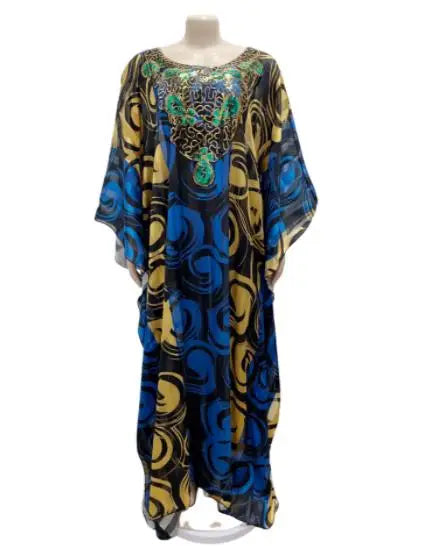 Stunning Spring/Summer Collection: Vibrant African Print Polyester Long Robes for Women - Flexi Africa - Flexi Africa offers Free Delivery Worldwide - Vibrant African traditional clothing showcasing bold prints and intricate designs