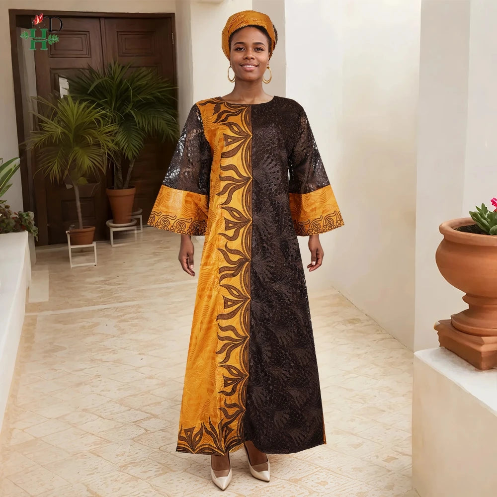 African Clothes Plus Size For Women Elegant Dresses Gown Embroidery Party - Free Delivery Worldwide only at Flexi Africa
