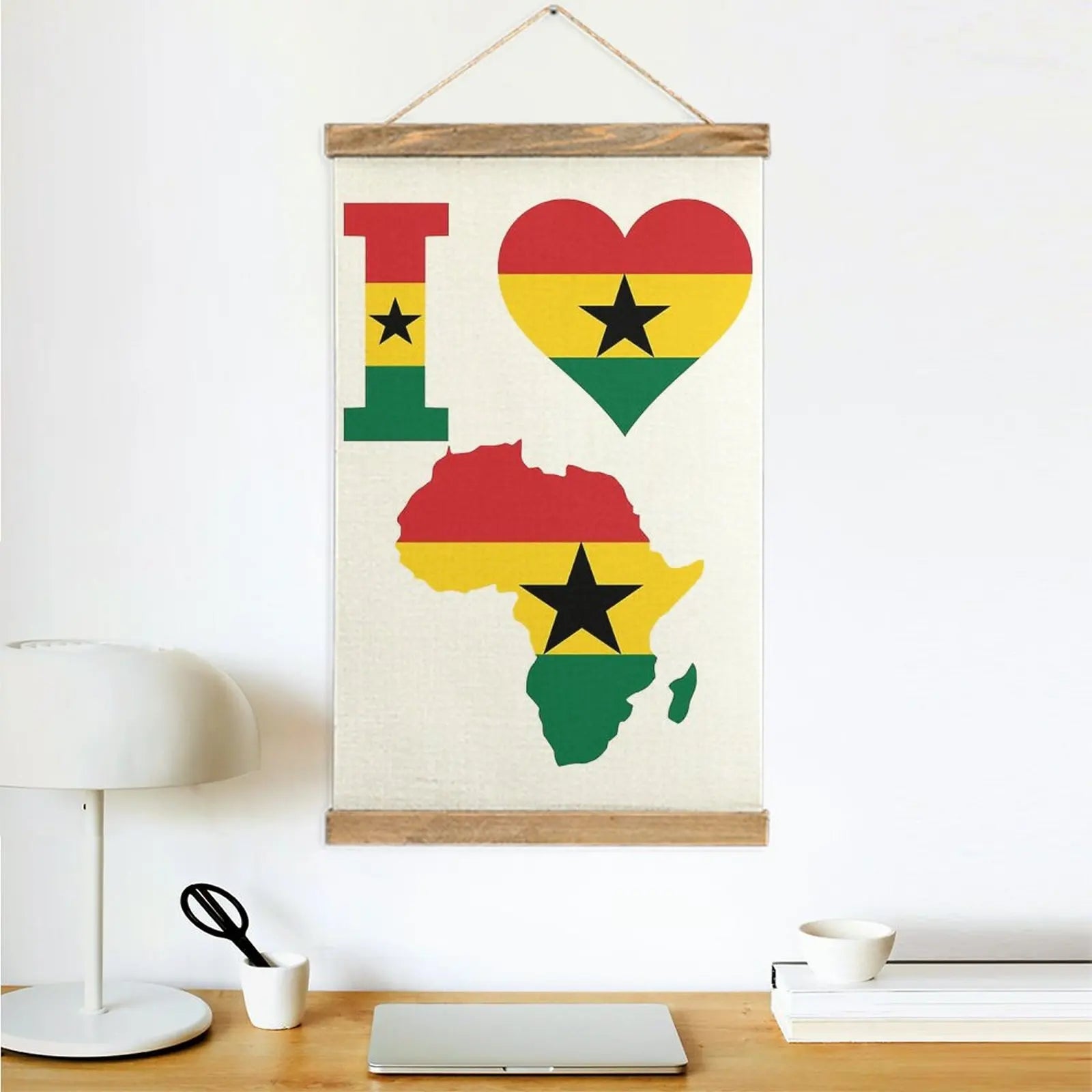 Ghanaian Pride: Africa Map T-Shirt and Canvas Wall Art – A Playful Fusion of Style - Flexi Africa - Flexi Africa offers Free Delivery Worldwide - Vibrant African traditional clothing showcasing bold prints and intricate designs