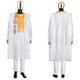 Exquisite African Elegance: Traditional Bazin Riche Embroidery White Clothing Men 3 PCS Set
