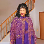 Women's Rhinestone Kanga Dress 2-Piece Set – Elegant African Party Gown – alternate view 22