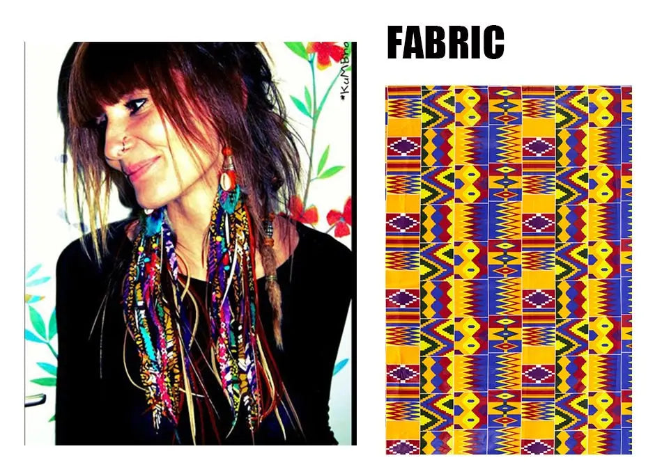 Women's African-Print Tassel Drop Earrings, image 9 of 35 – Flexi Africa