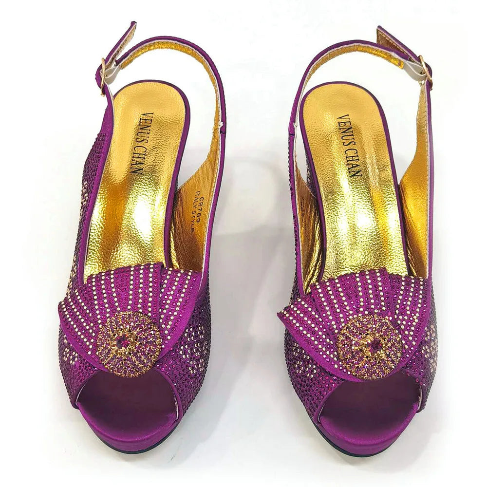 Women's Sequin Pointed-Toe Slingback Heels & Bag Set – 6.5cm Block Heel – alternate view 16