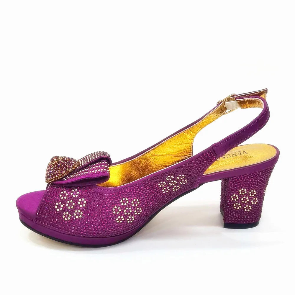 Women's Sequin Pointed-Toe Slingback Heels & Bag Set – 6.5cm Block Heel – alternate view 20