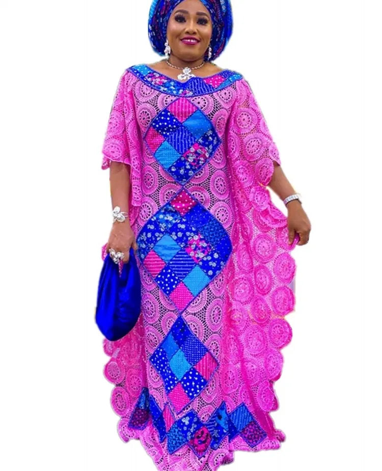 Exquisite African Evening Elegance: Luxury Dashiki Maxi Dress for Women - Flexi Africa - Flexi Africa offers Free Delivery Worldwide - Vibrant African traditional clothing showcasing bold prints and intricate designs