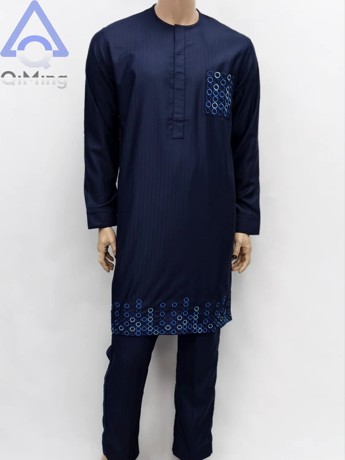 Men's Kandura-Inspired Long Tunic & Trouser Set, image 6 of 14 – Flexi Africa