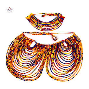 African Elegance in Every Strand: Handmade Ankara Multi-Strand Necklace - Flexi Africa - Flexi Africa offers Free Delivery Worldwide - Vibrant African traditional clothing showcasing bold prints and intricate designs