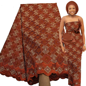 Exquisite Nigerian Party Stone Embroidery Gown: Bestway Fashion's 100% Cotton Swiss Voile Lace Fabric 2.5Yards