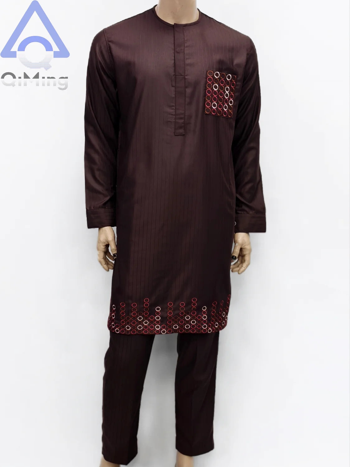 Men's Kandura-Inspired Long Tunic & Trouser Set, image 4 of 14 – Flexi Africa