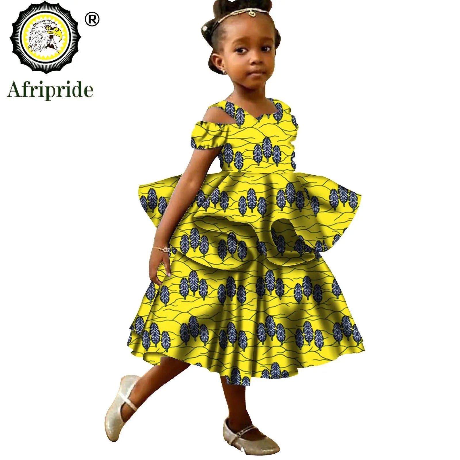 Kids African Print Princess Dress – Sleeveless Ankara Casual Mini Dress for Girls