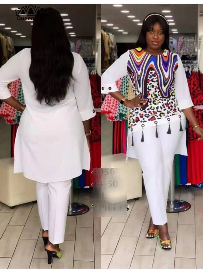 Dazzling Duo: 2PC Dashiki African Suit in 2 Stunning Colors (Dress and Trousers) - Flexi Africa - Flexi Africa offers Free Delivery Worldwide - Vibrant African traditional clothing showcasing bold prints and intricate designs