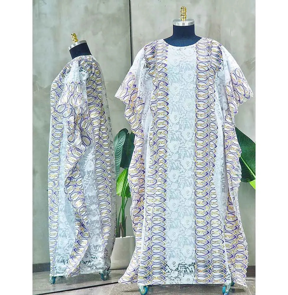 Stylish African Dashiki Abaya: Loose-Fit Long Maxi Dress with Free-Size Inside Skirt - Flexi Africa - Flexi Africa offers Free Delivery Worldwide - Vibrant African traditional clothing showcasing bold prints and intricate designs
