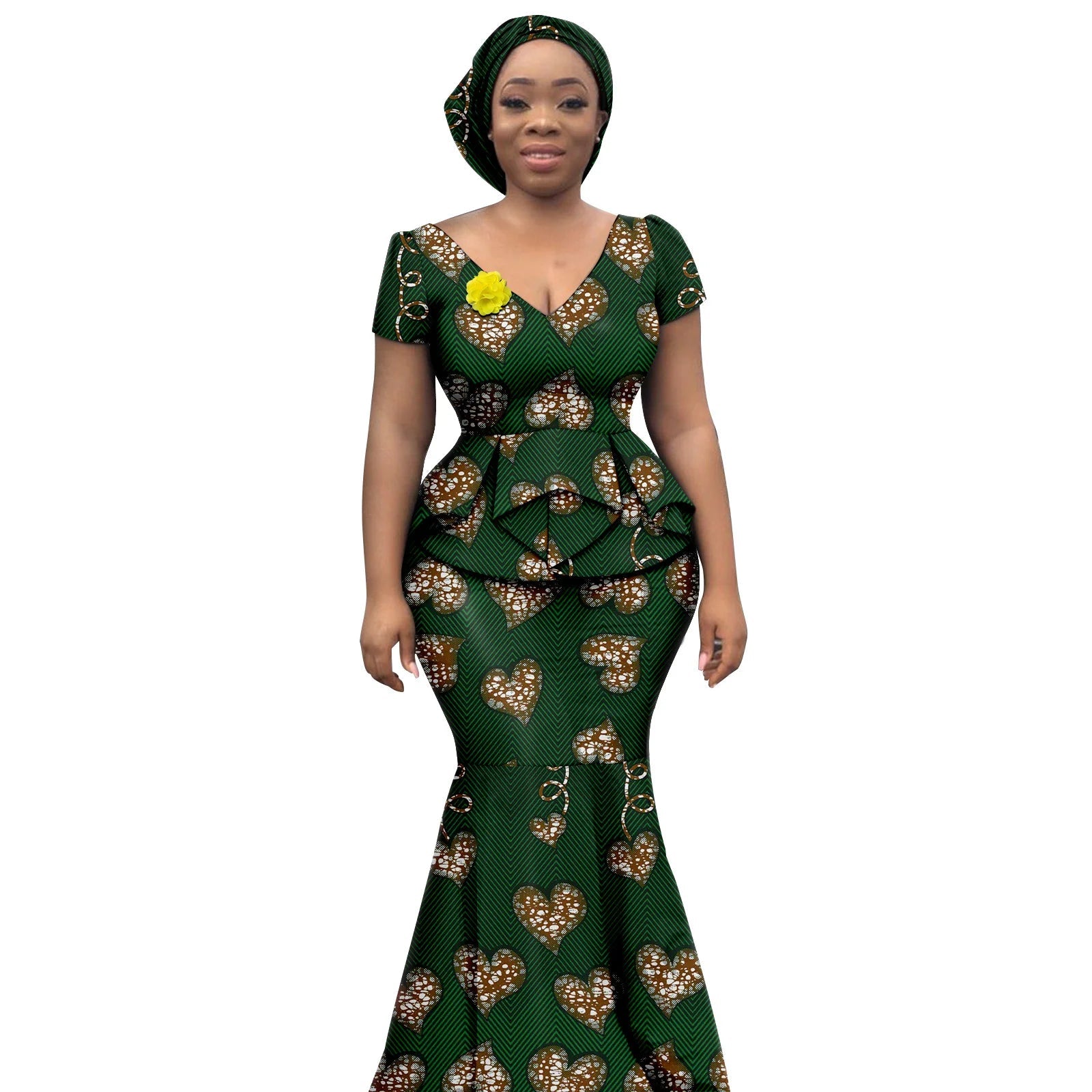 Buy Elegant African Dress – Women’s Printed V-Neck Office, Party & Evening Occasion Dress for only $73.76 at Flexi Africa!