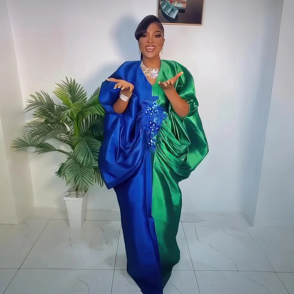 Women's African Colour-Block Boubou Kaftan – alternate view 2