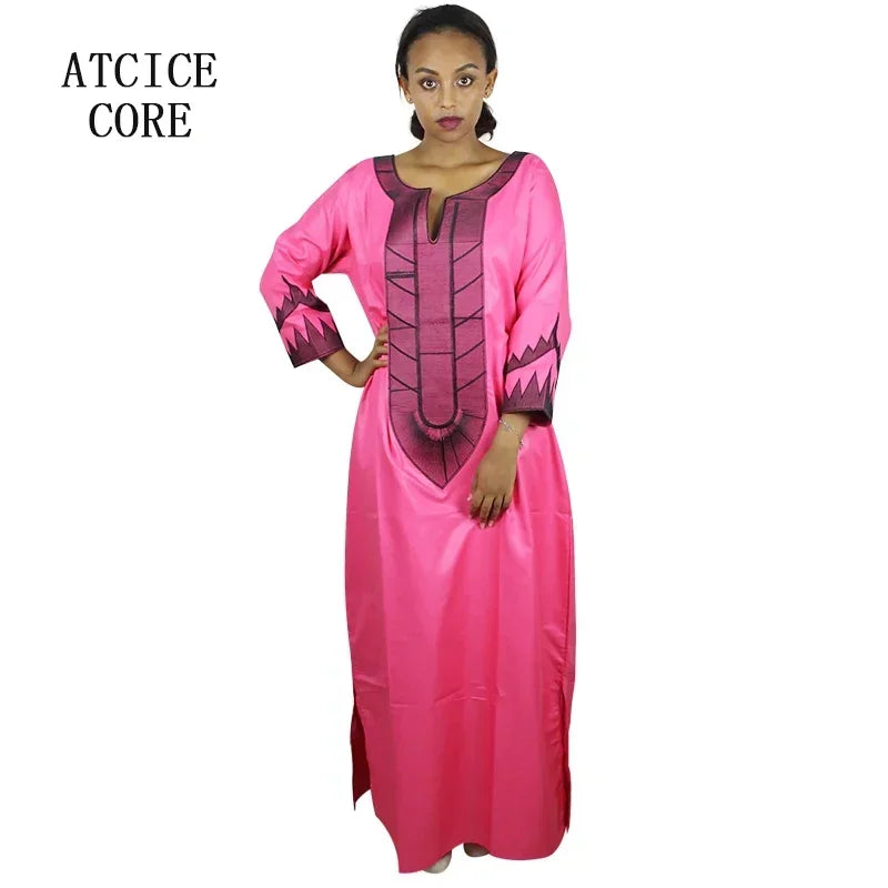 Buy African Dresses For Woman Soft Material Embroidery Design Long Dress Without Scarf for only $14.23 at Flexi Africa!