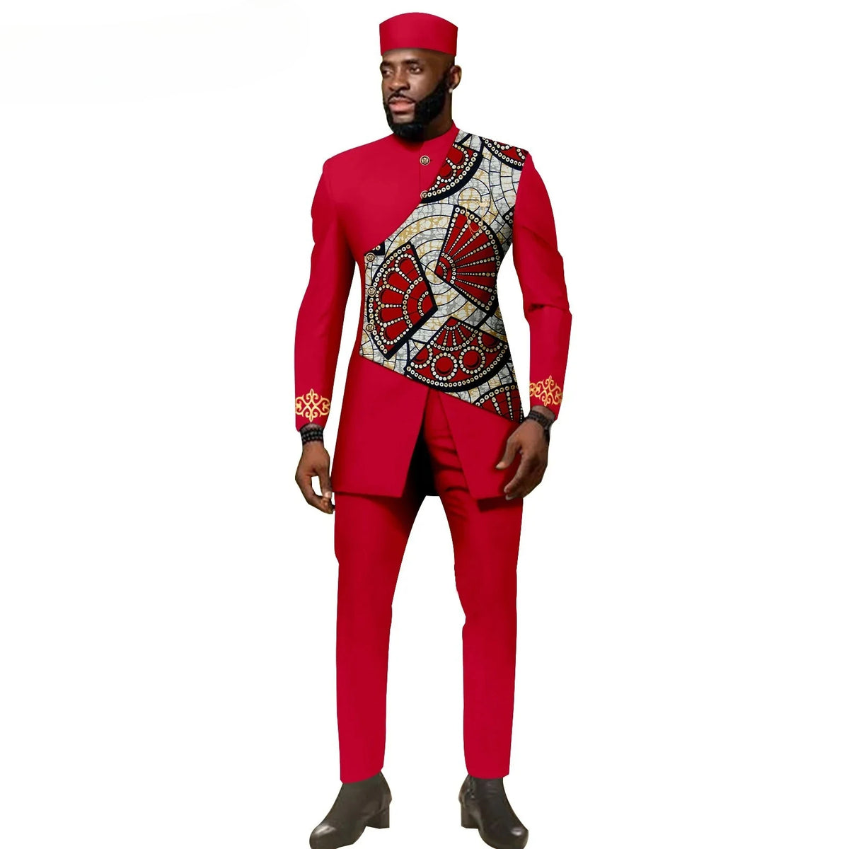African Ethnic New Style Men's Suit - Elegant and Fitted Design - Fashionable Men's Clothing - Free Delivery Worldwide