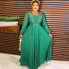 Plus Size African Maxi Evening Party Dress for Women: Elegance Meets Comfort - Flexi Africa - Flexi Africa offers Free Delivery Worldwide - Vibrant African traditional clothing showcasing bold prints and intricate designs