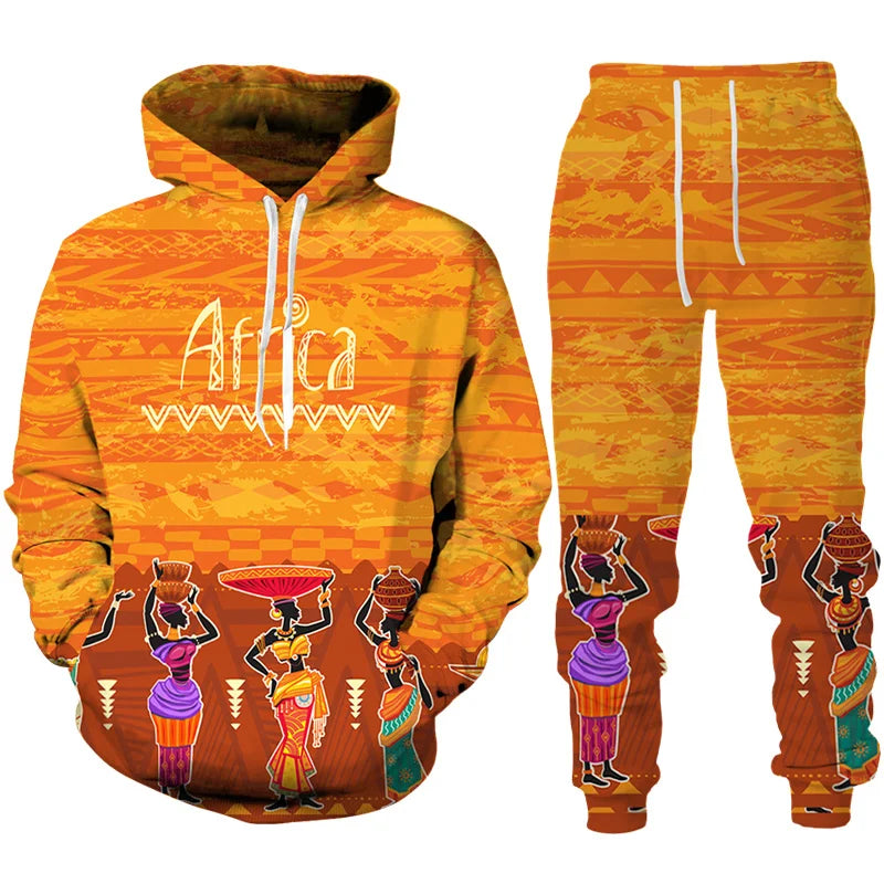 African-Print Casual Tracksuit, main product image – Flexi Africa