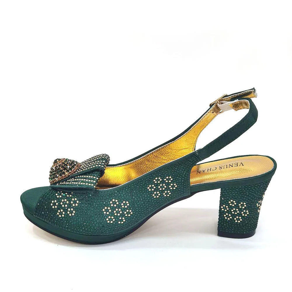 Women's Sequin Pointed-Toe Slingback Heels & Bag Set – 6.5cm Block Heel – alternate view 25