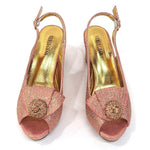Women's Sequin Pointed-Toe Slingback Heels & Bag Set – 6.5cm Block Heel – alternate view 4