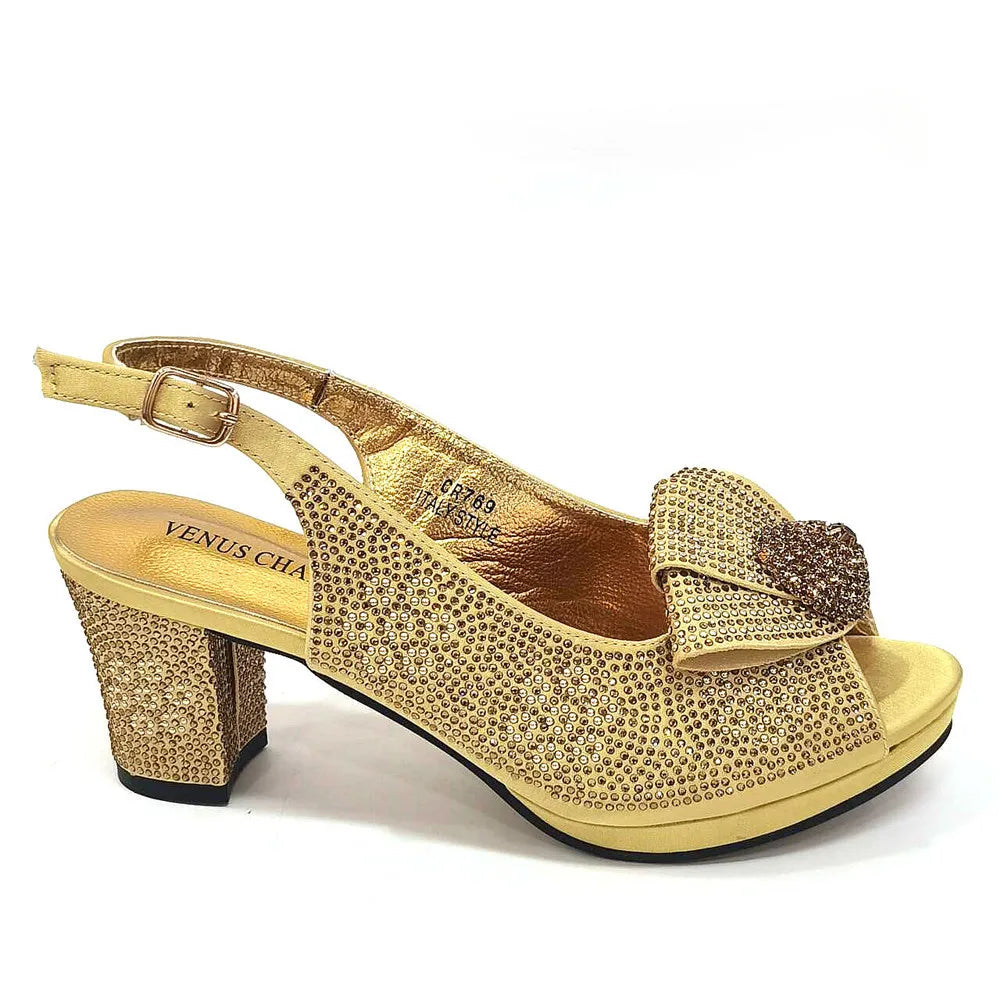 Women's Sequin Pointed-Toe Slingback Heels & Bag Set – 6.5cm Block Heel – alternate view 30