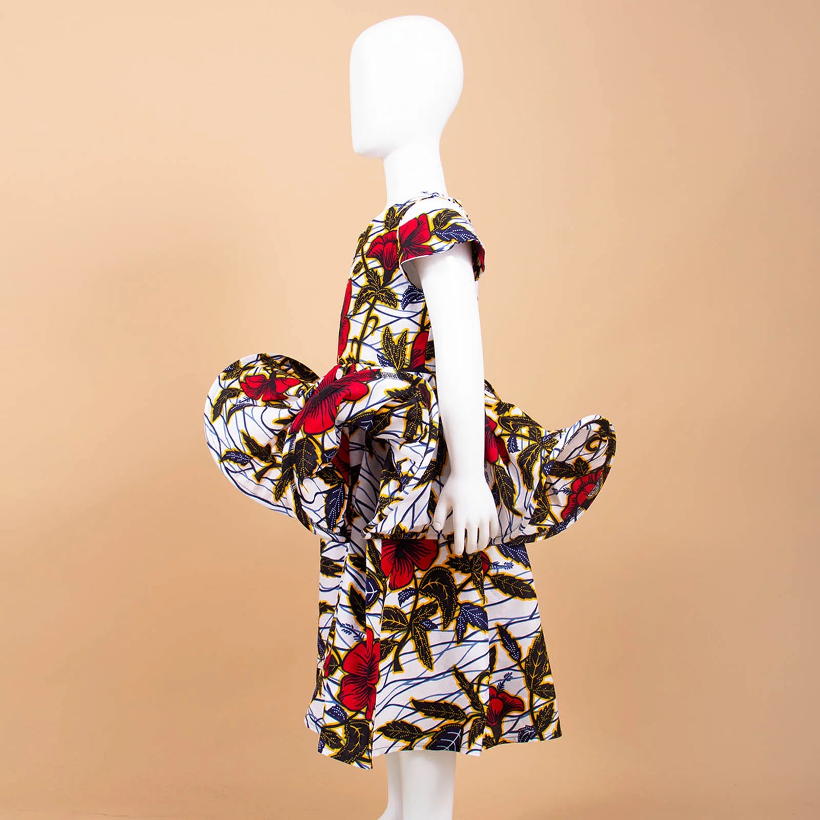 Kids African Print Princess Dress – Sleeveless Ankara Casual Mini Dress for Girls