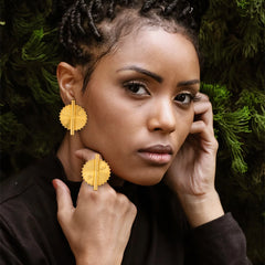 Fashion Earrings Jewelry for Women 18k Gold Plated Clip Earrings and Finger Ring Party Gift for African Copper Jewelry Set - Flexi Africa - Flexi Africa offers Free Delivery Worldwide - Vibrant African traditional clothing showcasing bold prints and intricate designs