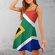 Exotic Woman's Gown Suspender Dress South Africa Flag - Flexi Africa - Flexi Africa offers Free Delivery Worldwide - Vibrant African traditional clothing showcasing bold prints and intricate designs