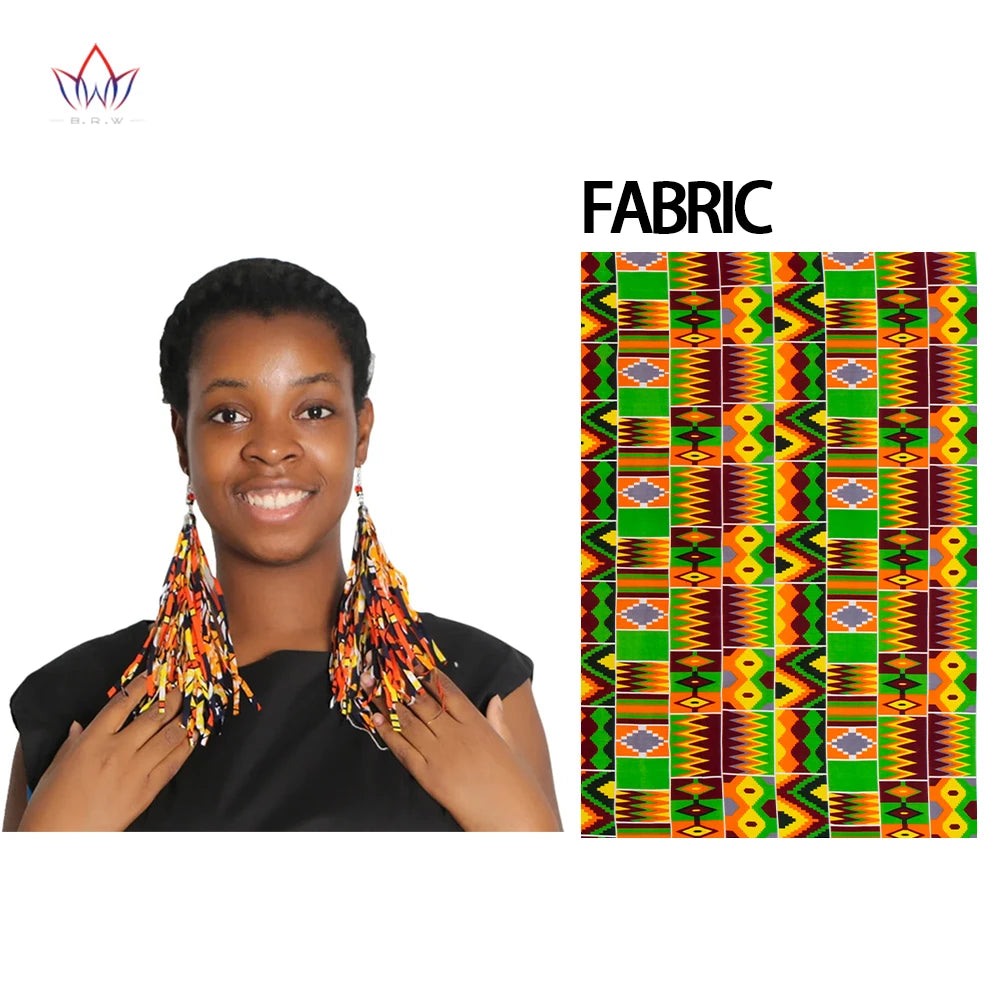 Women's African-Print Tassel Drop Earrings, image 35 of 35 – Flexi Africa