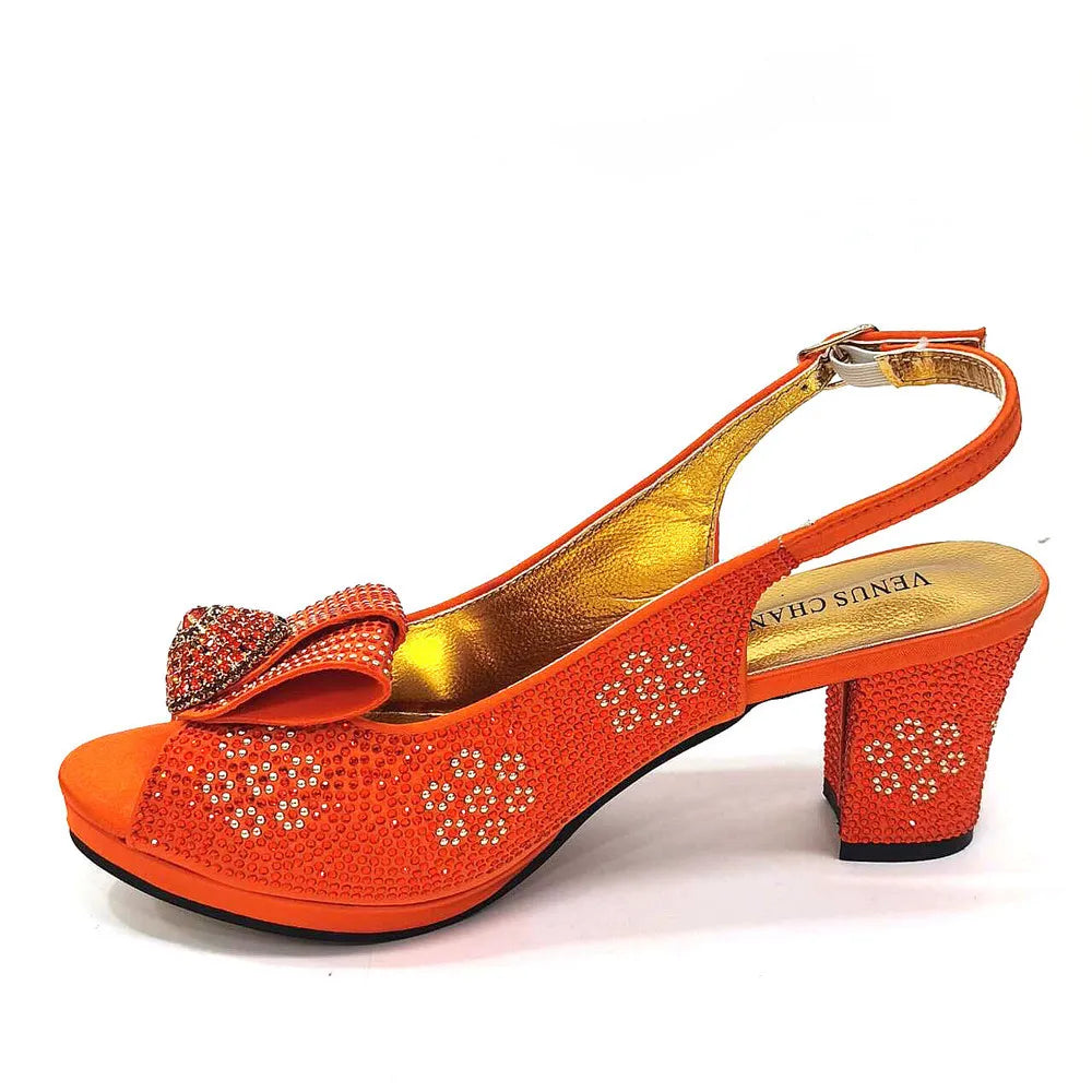 Women's Sequin Pointed-Toe Slingback Heels & Bag Set – 6.5cm Block Heel – alternate view 37