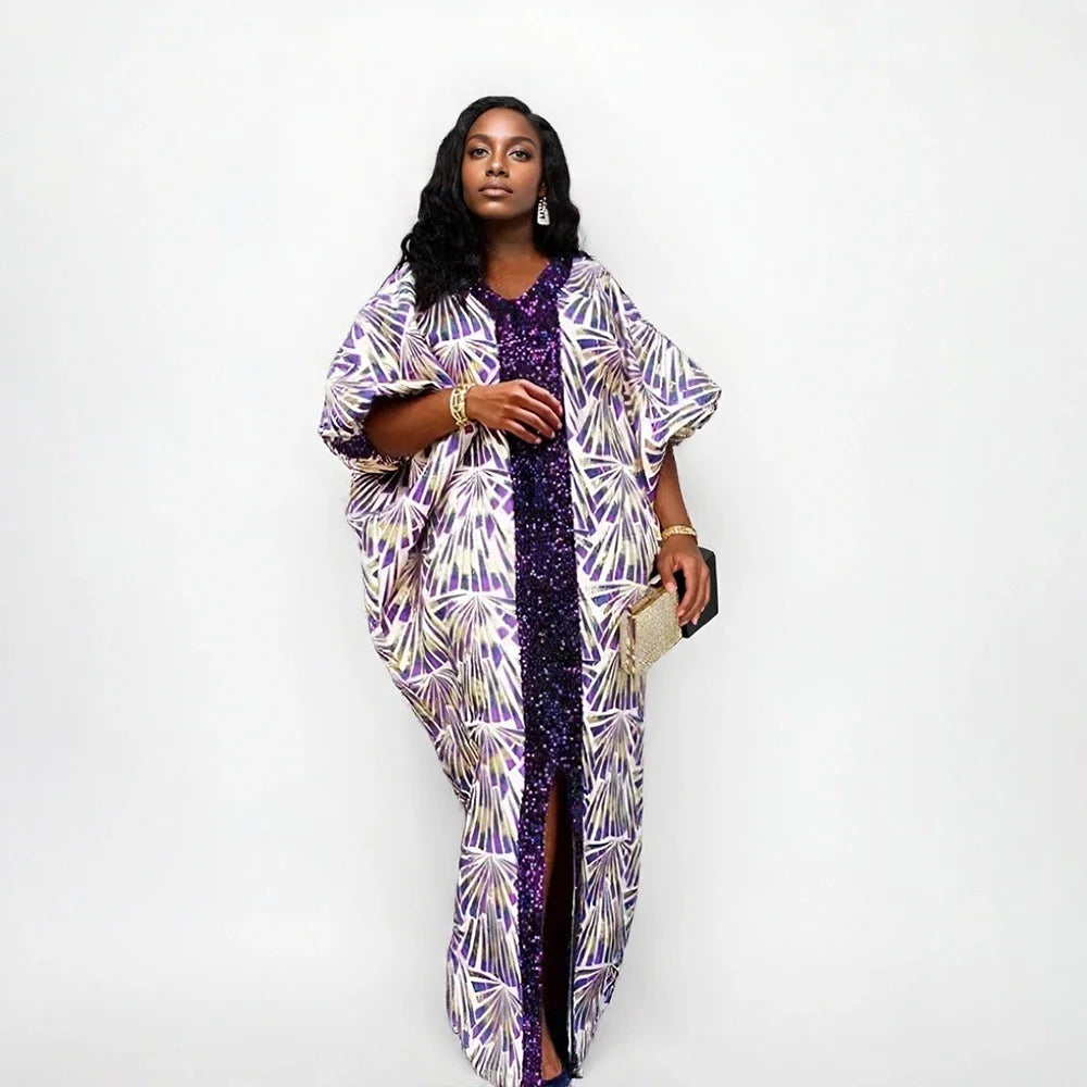 Women's African Abaya Dress – Luxury Caftan Gown for Evening & Celebration - Free Delivery Worldwide only at Flexi Africa