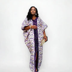 Women's African Abaya Dress – Luxury Caftan Gown for Evening & Celebration - Free Delivery Worldwide only at Flexi Africa