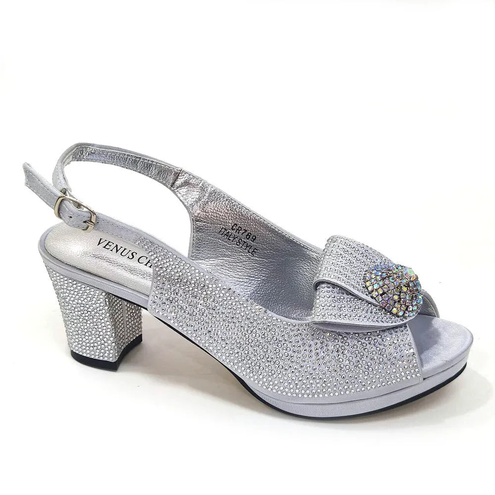 Women's Sequin Pointed-Toe Slingback Heels & Bag Set – 6.5cm Block Heel – alternate view 10