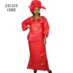 Women's Embroidered Long Dress with Matching Headscarf, image 6 of 6 – Flexi Africa