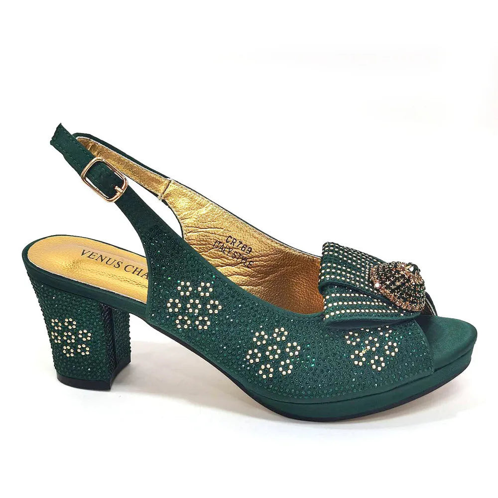 Women's Sequin Pointed-Toe Slingback Heels & Bag Set – 6.5cm Block Heel – alternate view 27