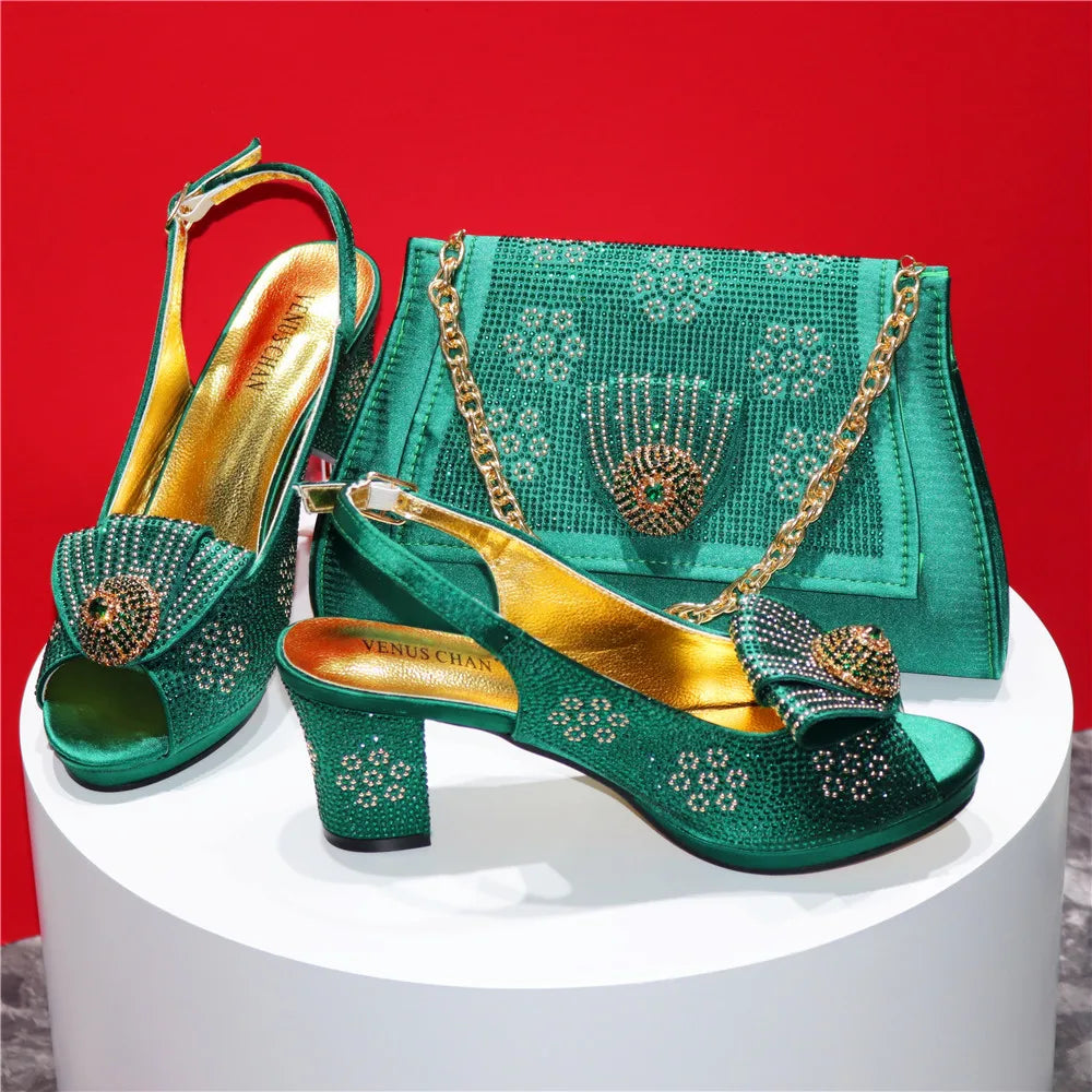 Women's Sequin Pointed-Toe Slingback Heels & Bag Set – 6.5cm Block Heel – alternate view 23
