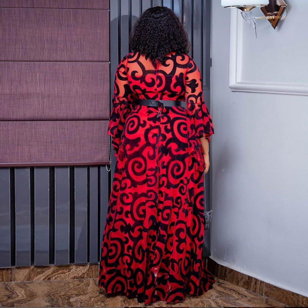 Breezy Elegance: African Chiffon Dresses - Flexi Africa - Flexi Africa offers Free Delivery Worldwide - Vibrant African traditional clothing showcasing bold prints and intricate designs