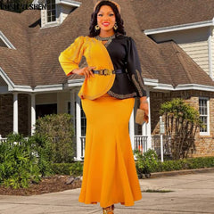 Women's African Print 2PC Set – Dashiki Top & Skirt for Parties & Weddings