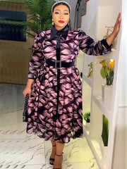 Elegant African Dresses for Women Long Sleeve Africa Clothing Plus Size - Flexi Africa - Flexi Africa offers Free Delivery Worldwide - Vibrant African traditional clothing showcasing bold prints and intricate designs